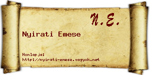 Nyirati Emese névjegykártya
